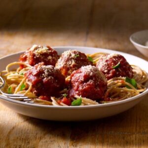 Cheesy Spaghetti & Meatballs