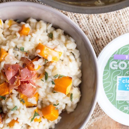 Butternut Squah Risotto with Crispy Pancetta