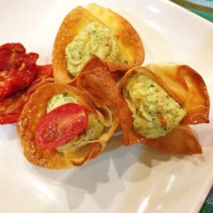 Spinach and Sundried Tomato Wonton Cups