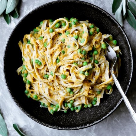 Creamy Roasted Butternut Squash Pasta with Peas